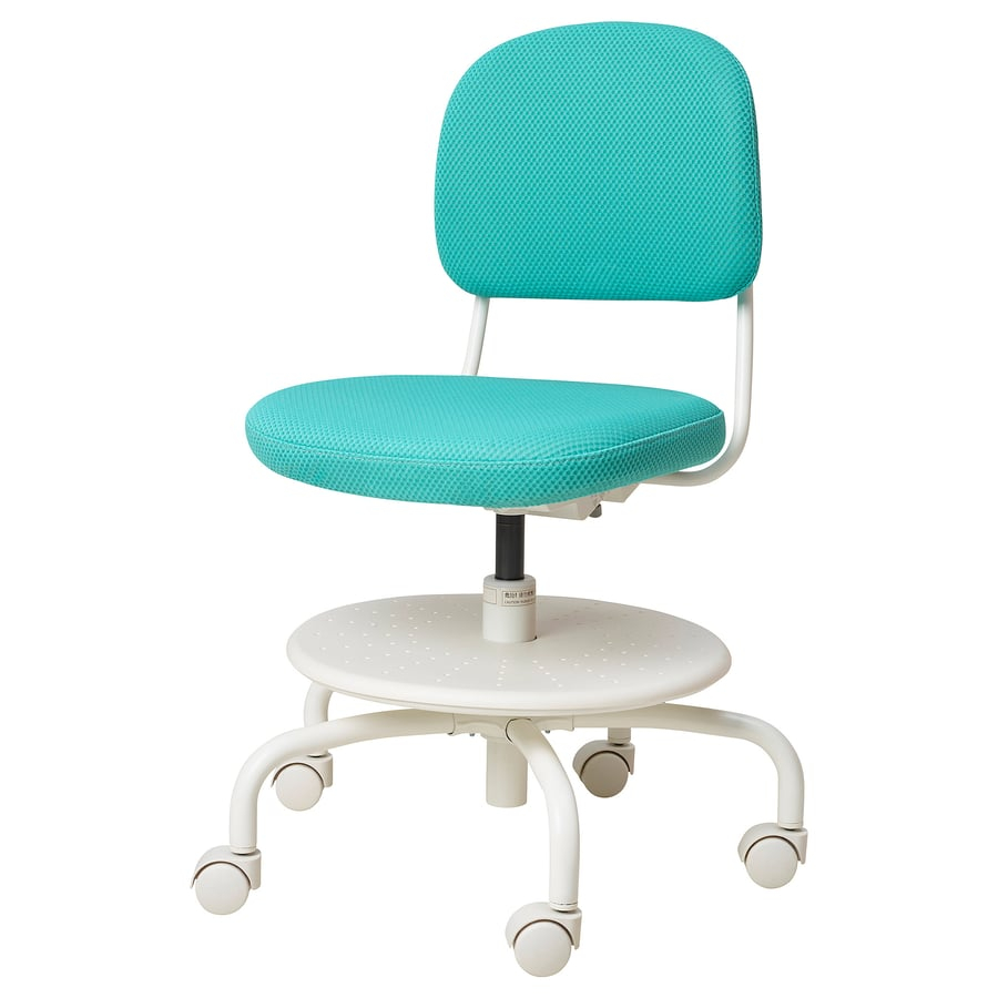 Child’s desk chair, turquoise