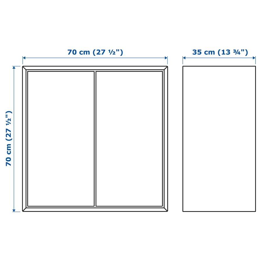 Cabinet with 2 doors and shelf, brown walnut effect, 27 1/2x13 3/4x27 1/2 " - Image 3