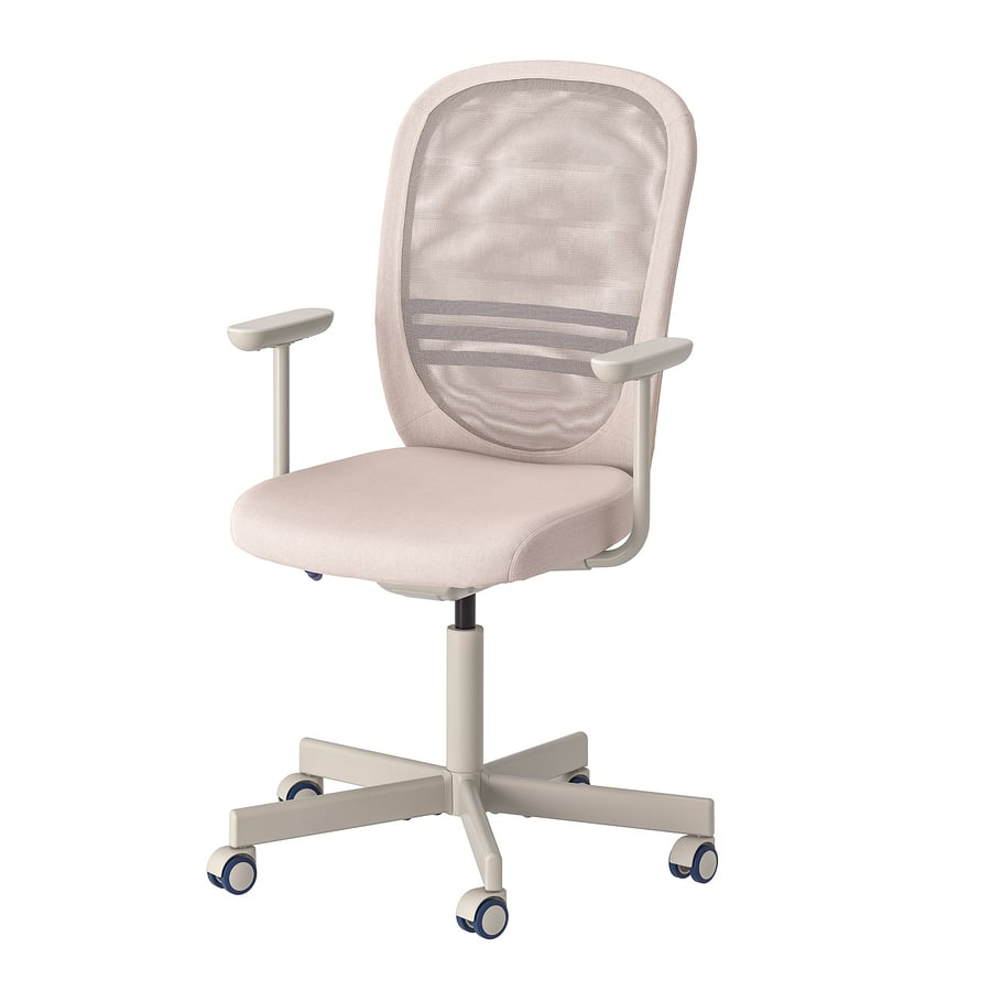 Office chair with armrests, beige