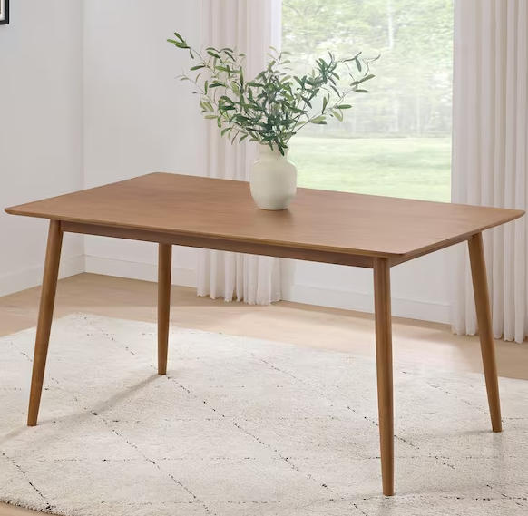 Warm Pecan Wood 35.43 in. 4-Legs Dining Table for 4